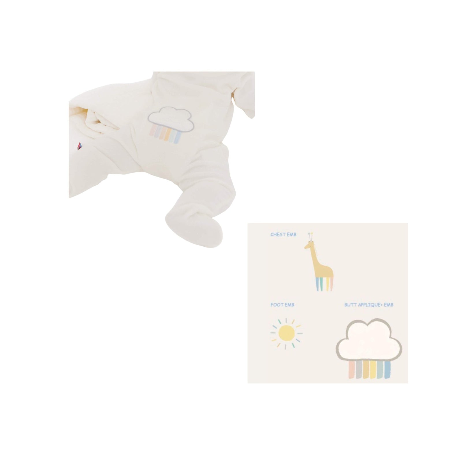 Rainbow Dreams Velour Magnetic Footie