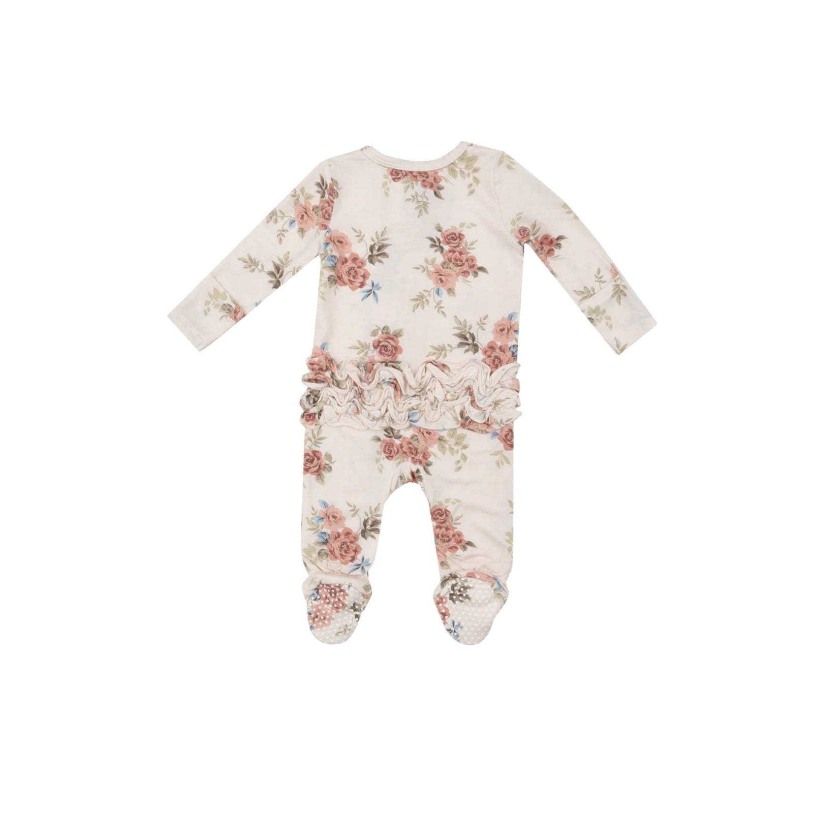 Romantic Roses 2-Way Ruffle Zipper Footie