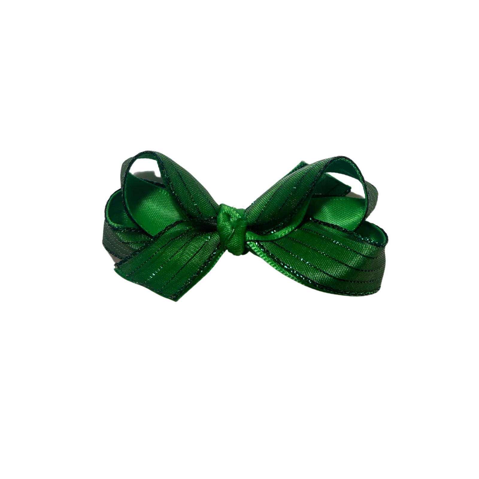 Tiny Glitter Satin Overlay Bow
