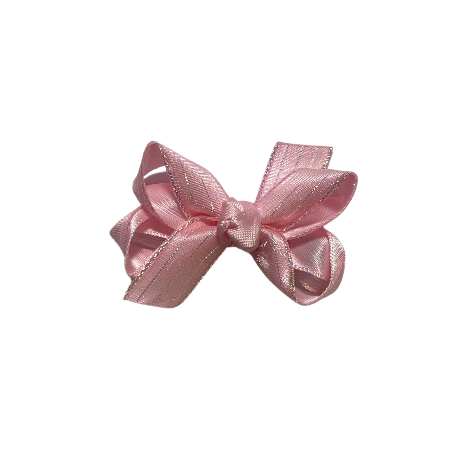 Tiny Glitter Satin Overlay Bow