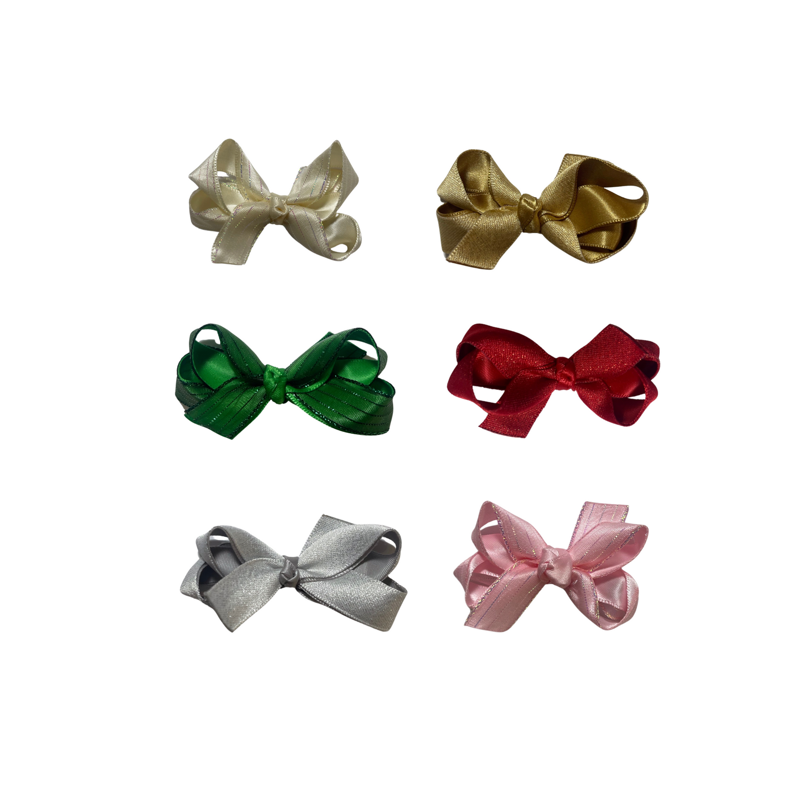 Tiny Glitter Satin Overlay Bow