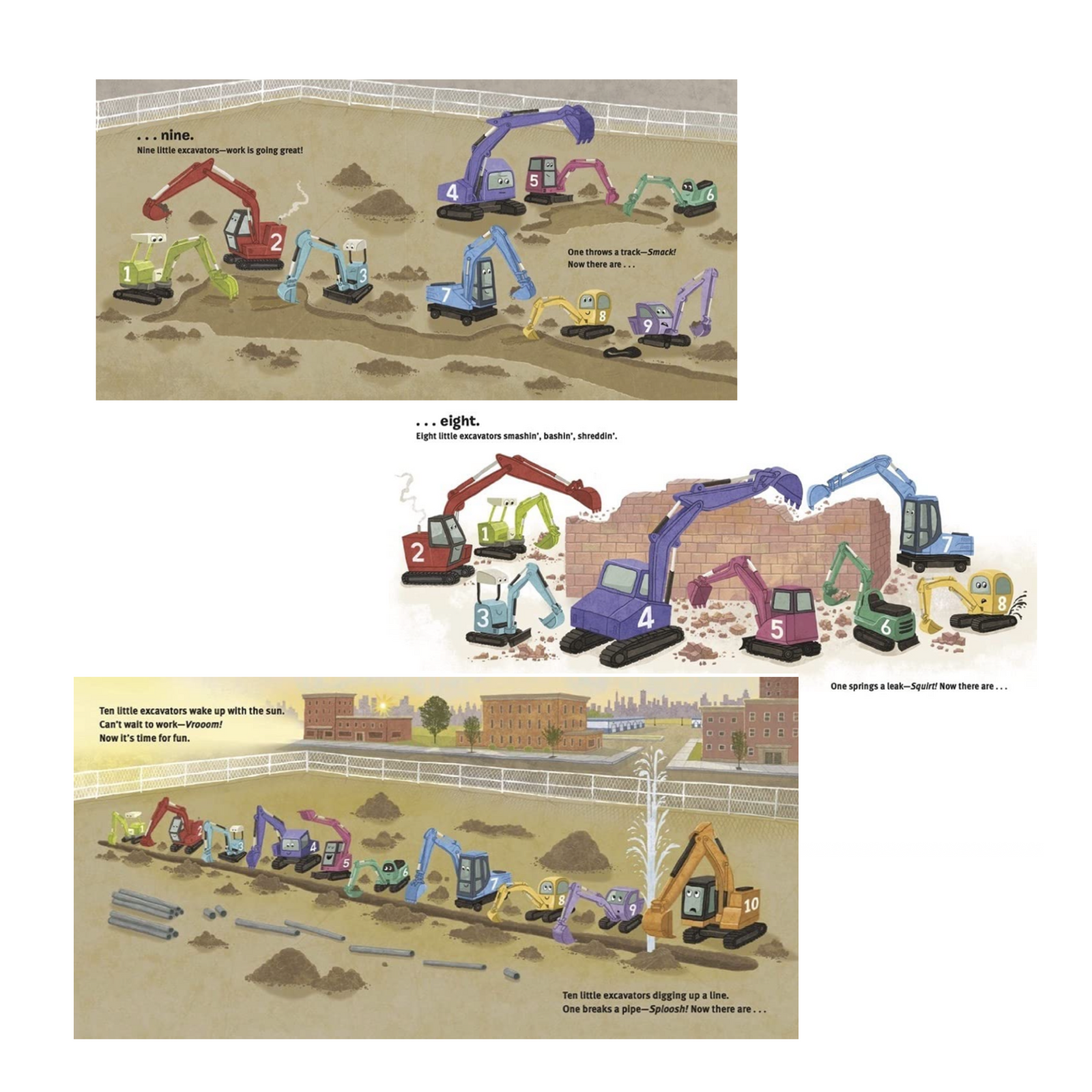 10 Little Excavators Board Book