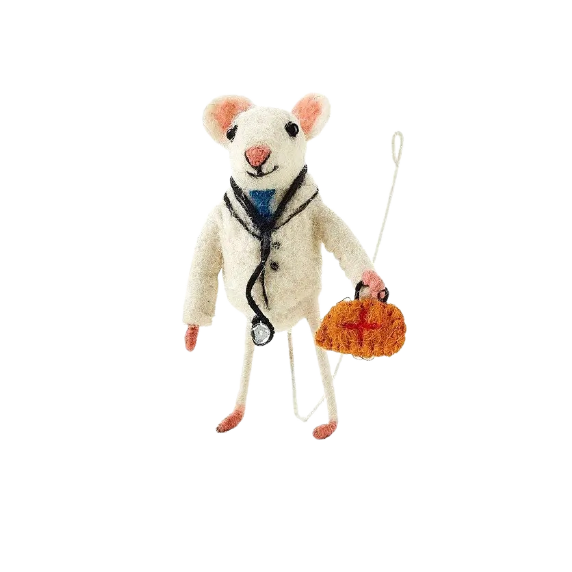 Felted Doctor Mouse Miniature
