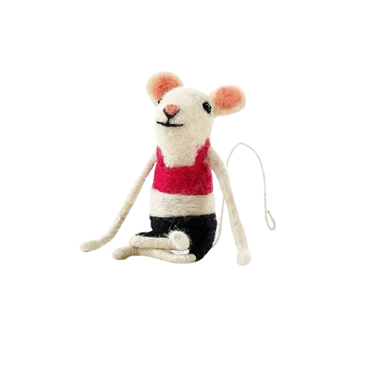 Felted Yoga Mouse Miniature