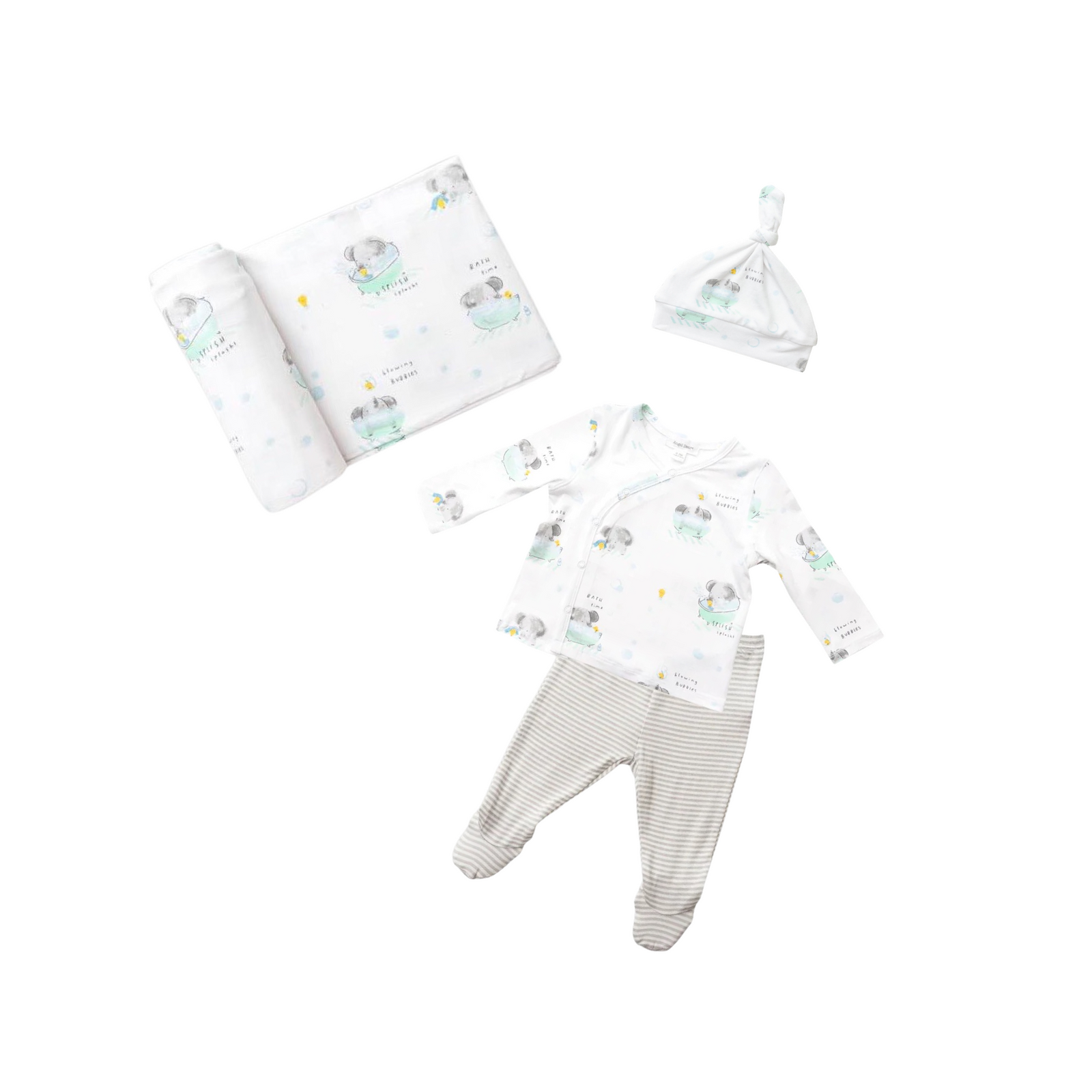 Bath Time Elephants White Take-Me-Home Set