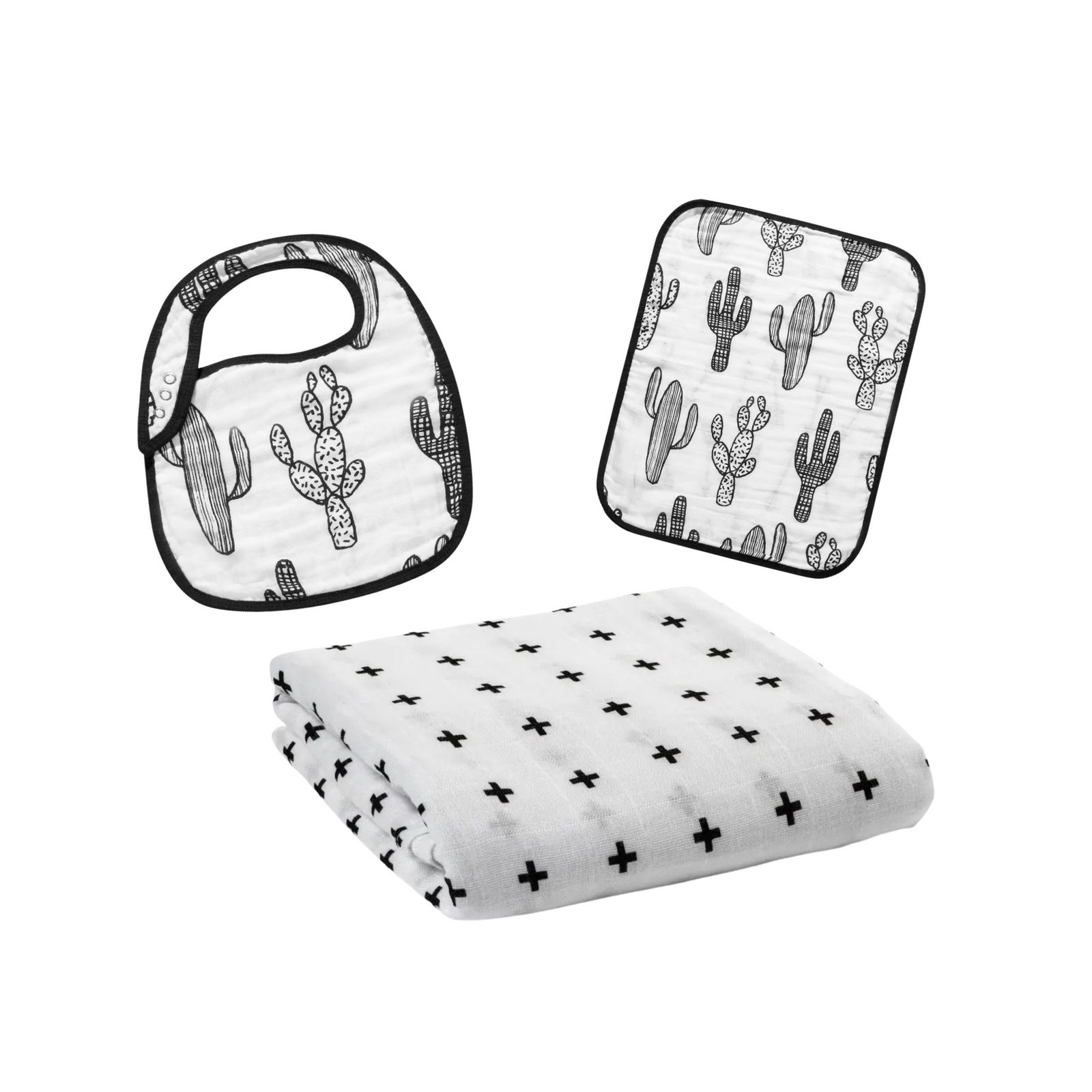Black & White Reversible Organic Burp Cloths