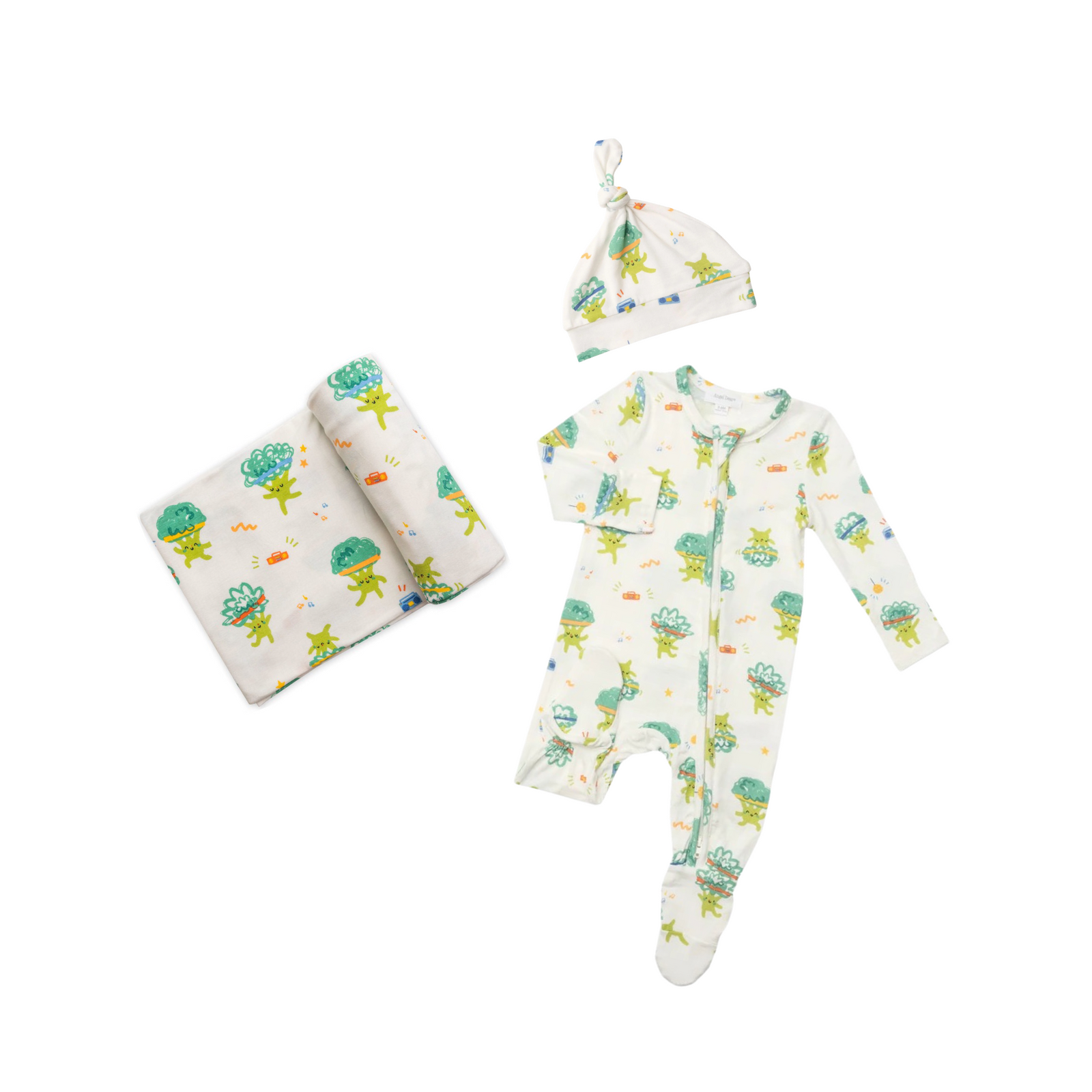 Broccoli Party White Knotted Hat