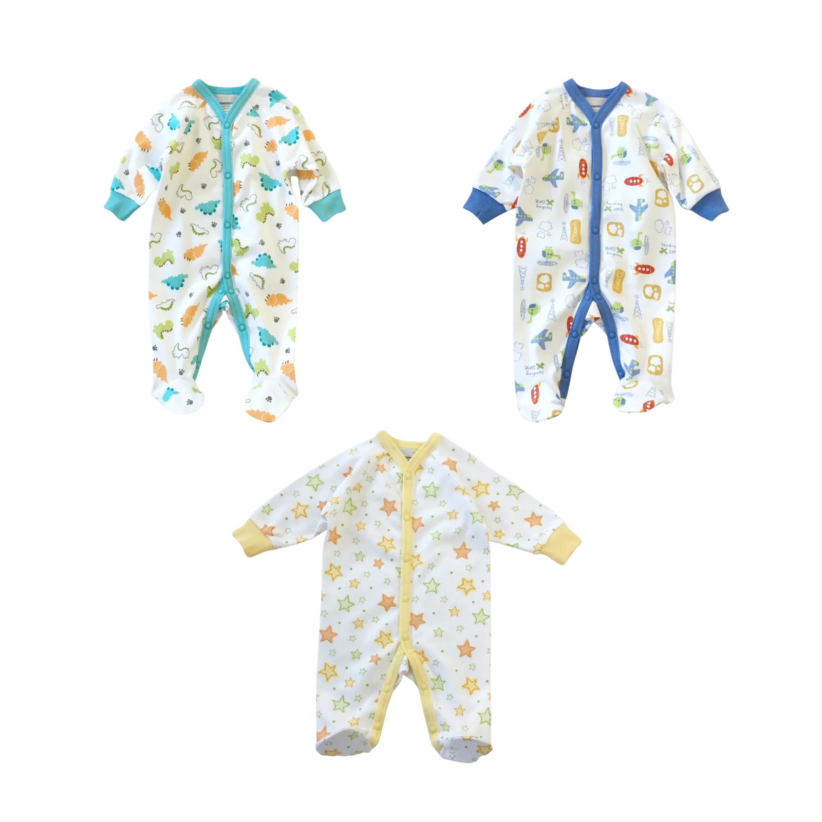 Front Snap Footie Print