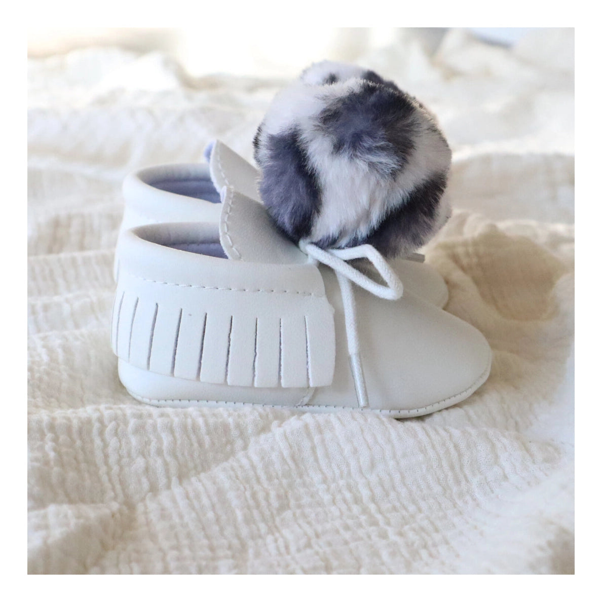 Leopard Print Pom Pom Moccasin Bootie