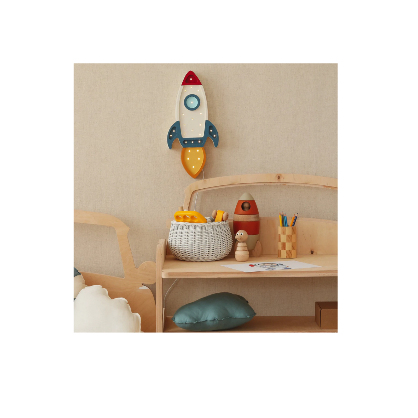 Little Lights Rocket Ship Night Light Lamp