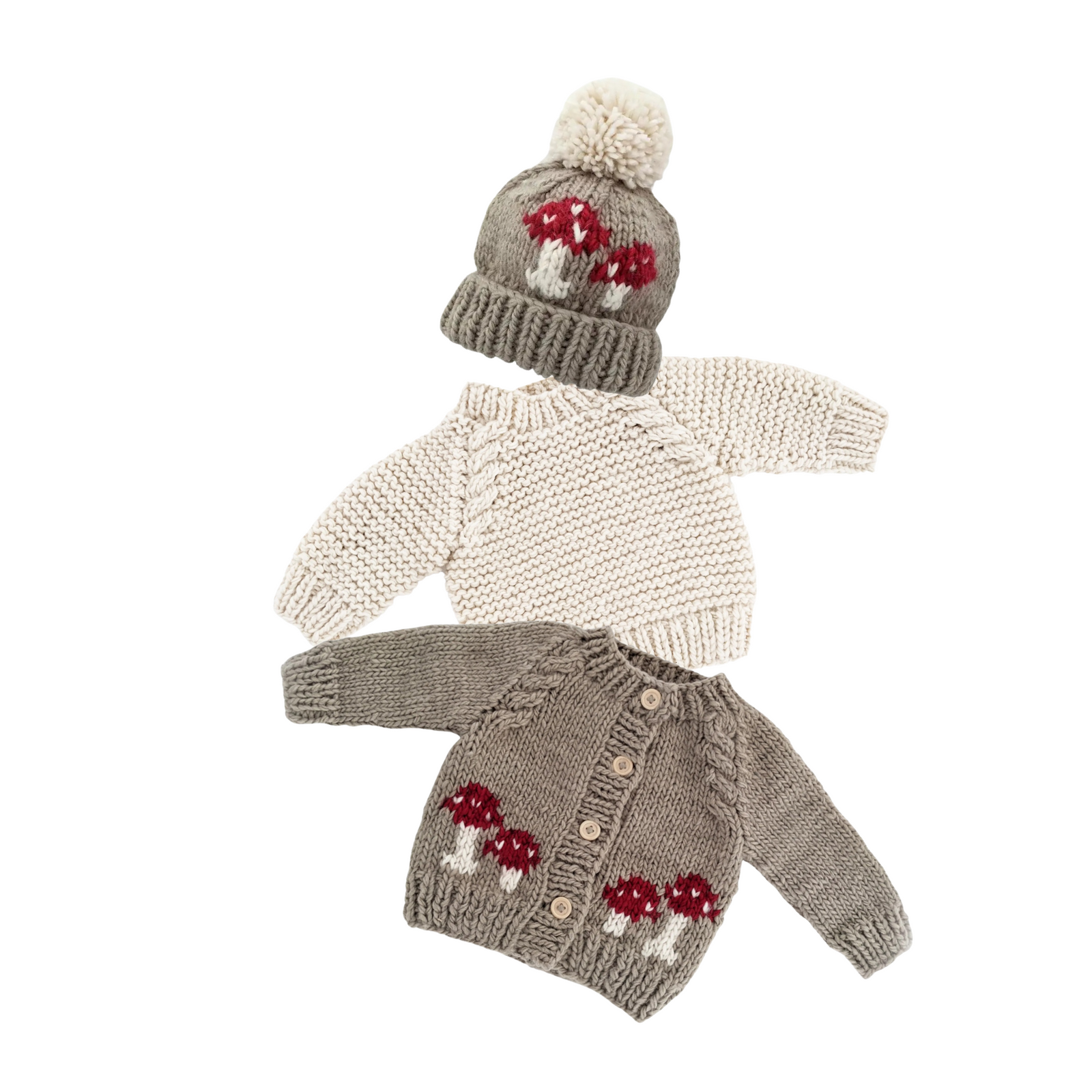 Mushroom Hand Knit Beanie