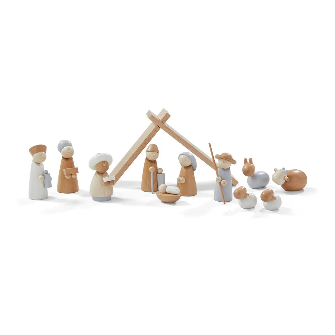 Natural Wood Nativity Set