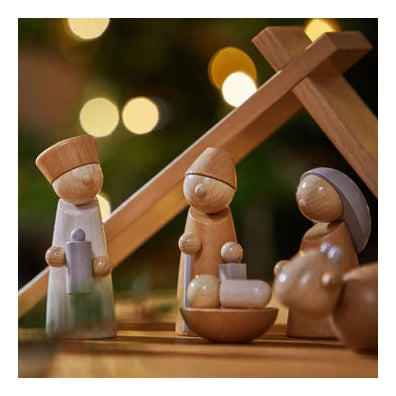 Natural Wood Nativity Set