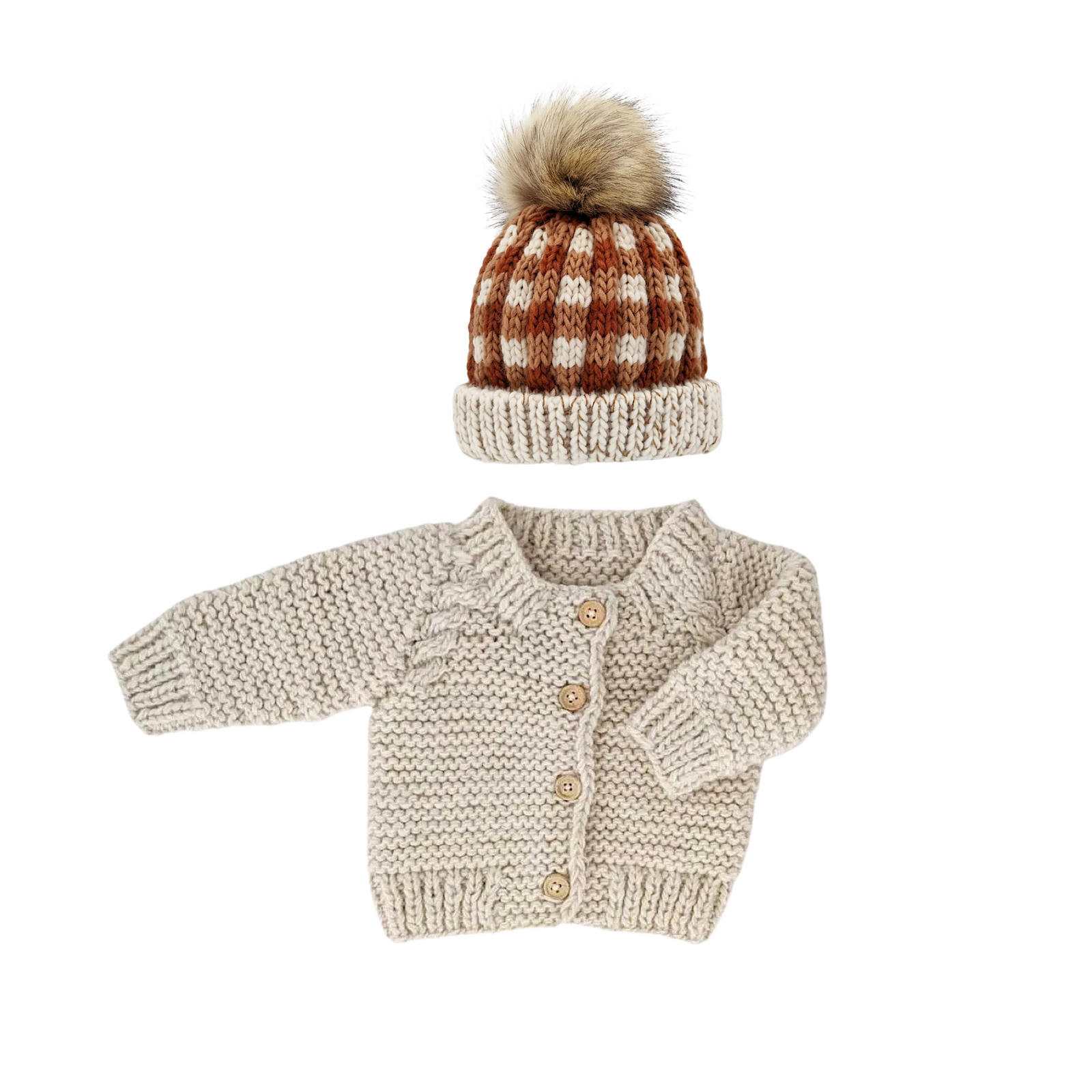 Sienna Buffalo Check Knit Pom Hat