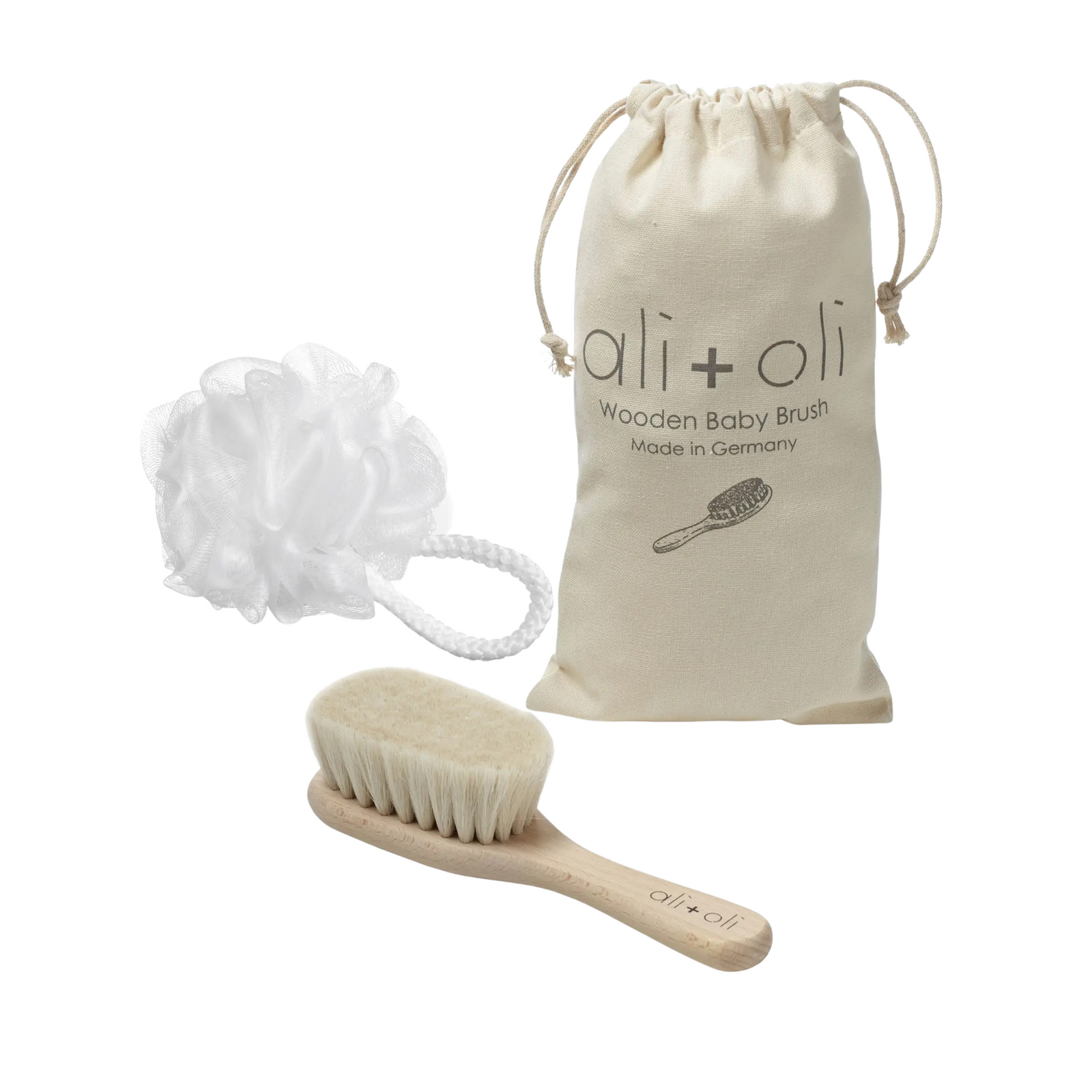 Wooden Baby Brush With Natural Beechwood And Goat Hair