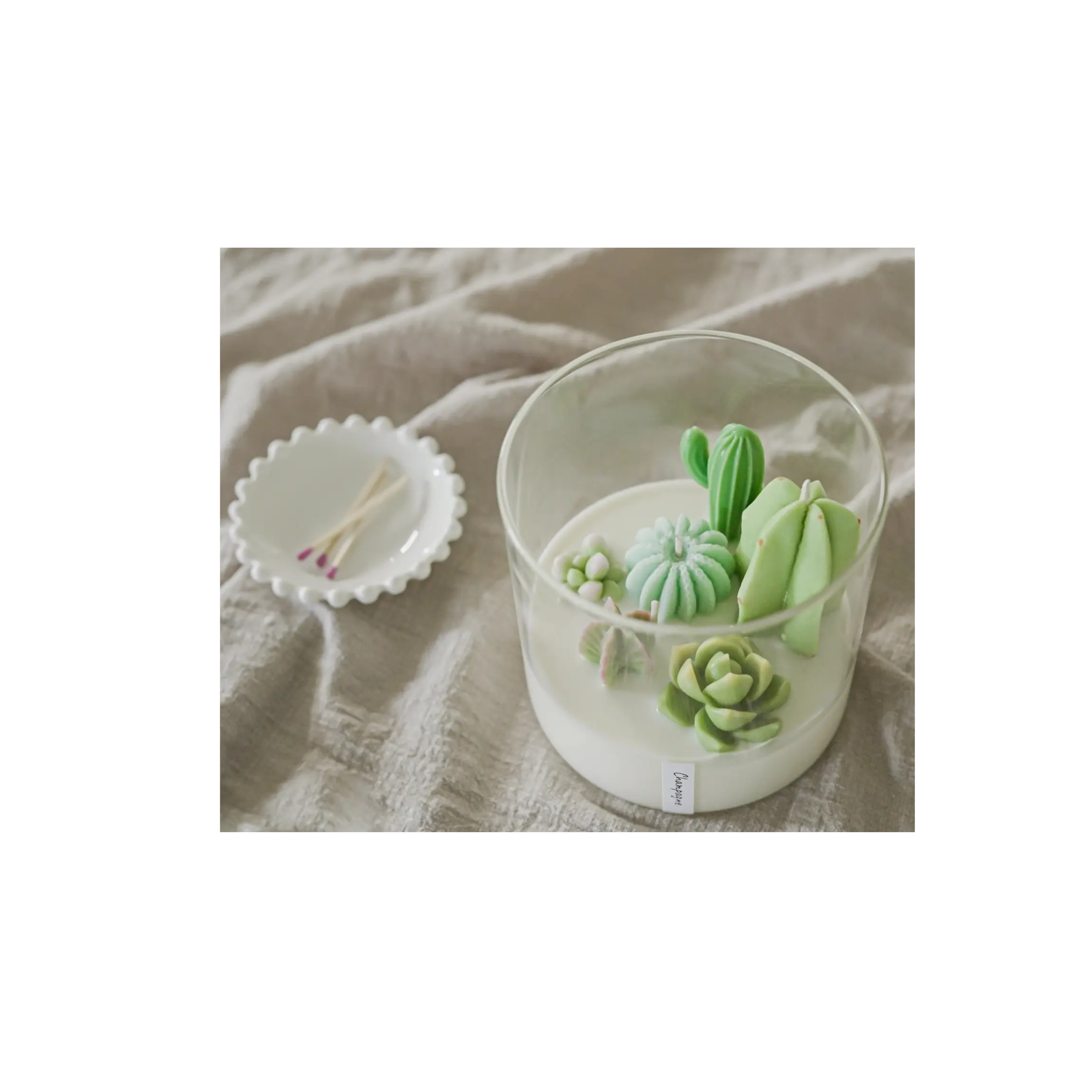 succulent terrarium candle 3-Wick Soy Cacti & Succulent Terrarium Candle