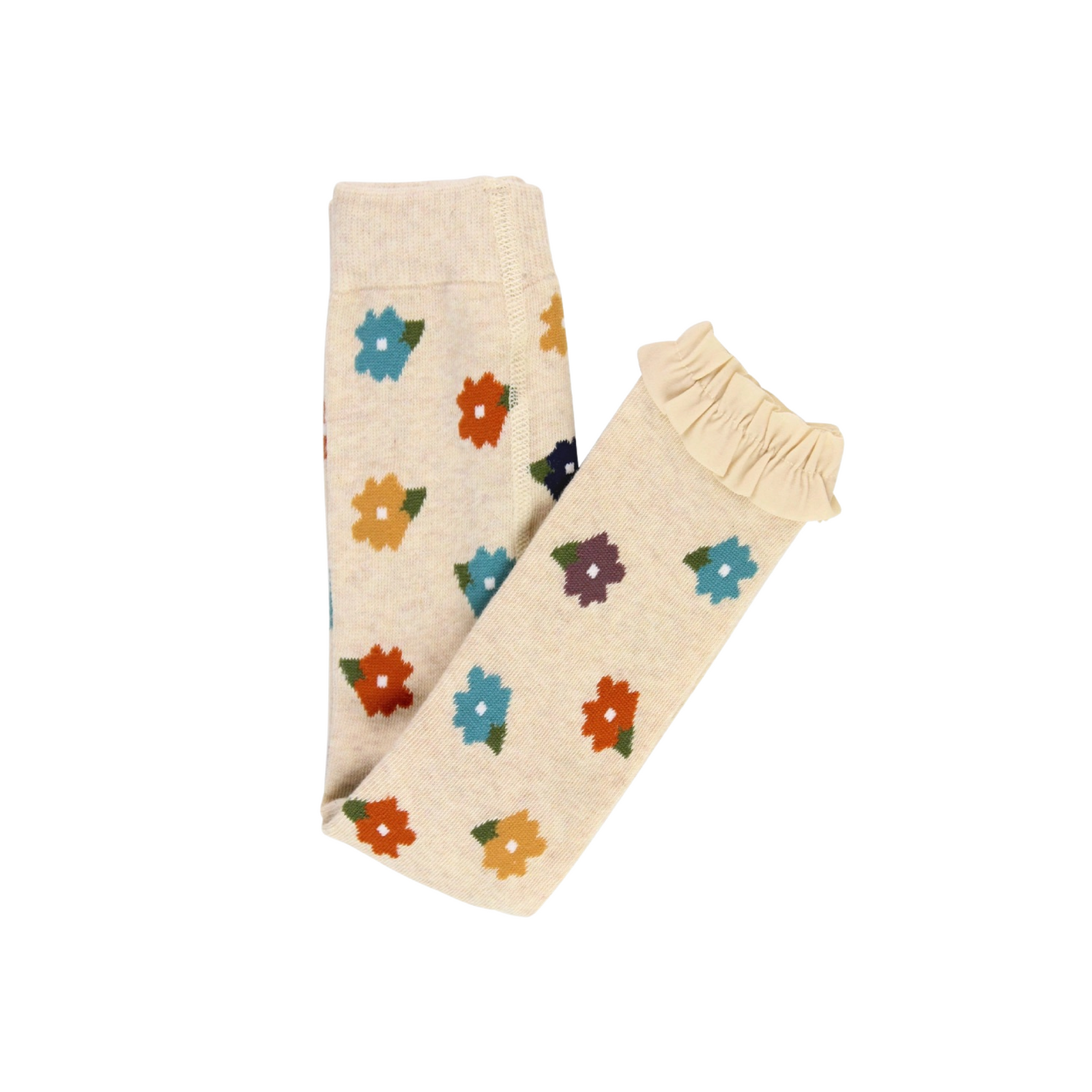 Autumn Petals Footless Ruffle Tights