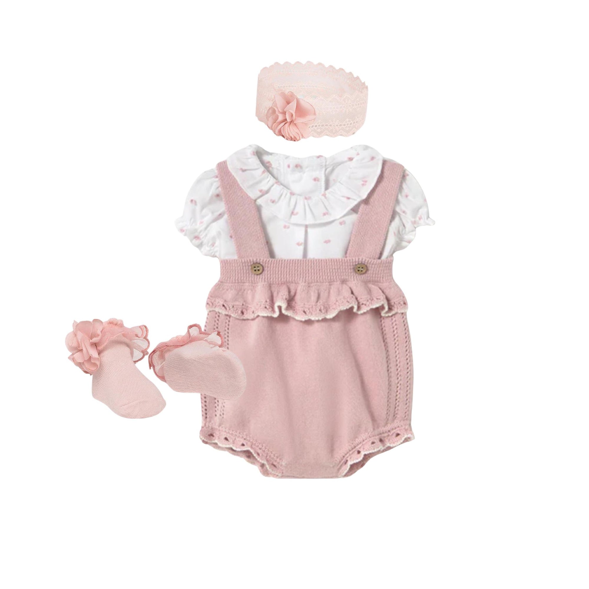 Baby Girl 2-Piece Knit Romper Set