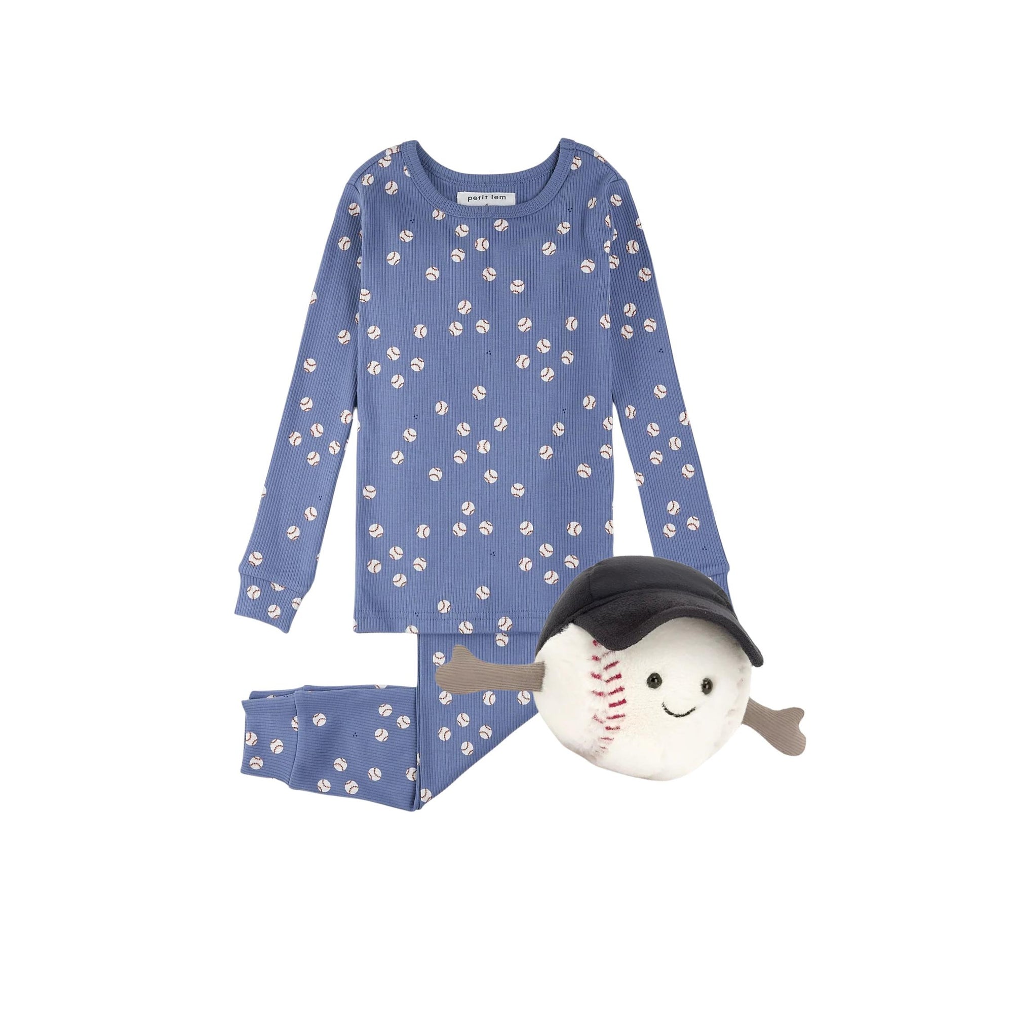 Baseball Print 2-Piece Pajama Set