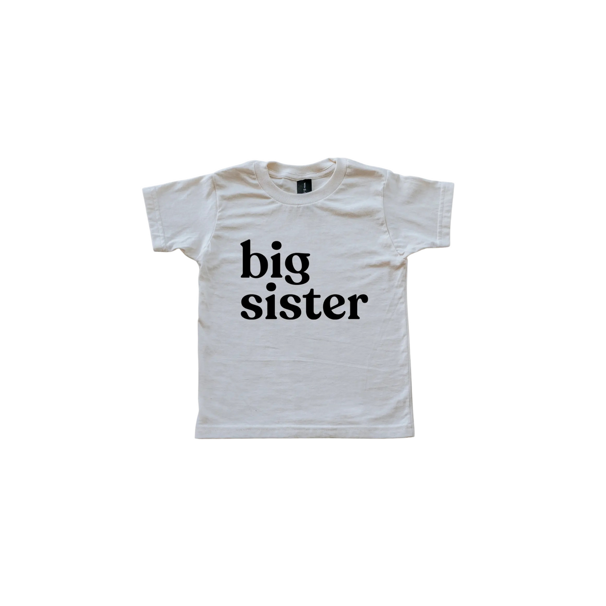Big Sister Organic Cotton Tee Creme With Black Ink