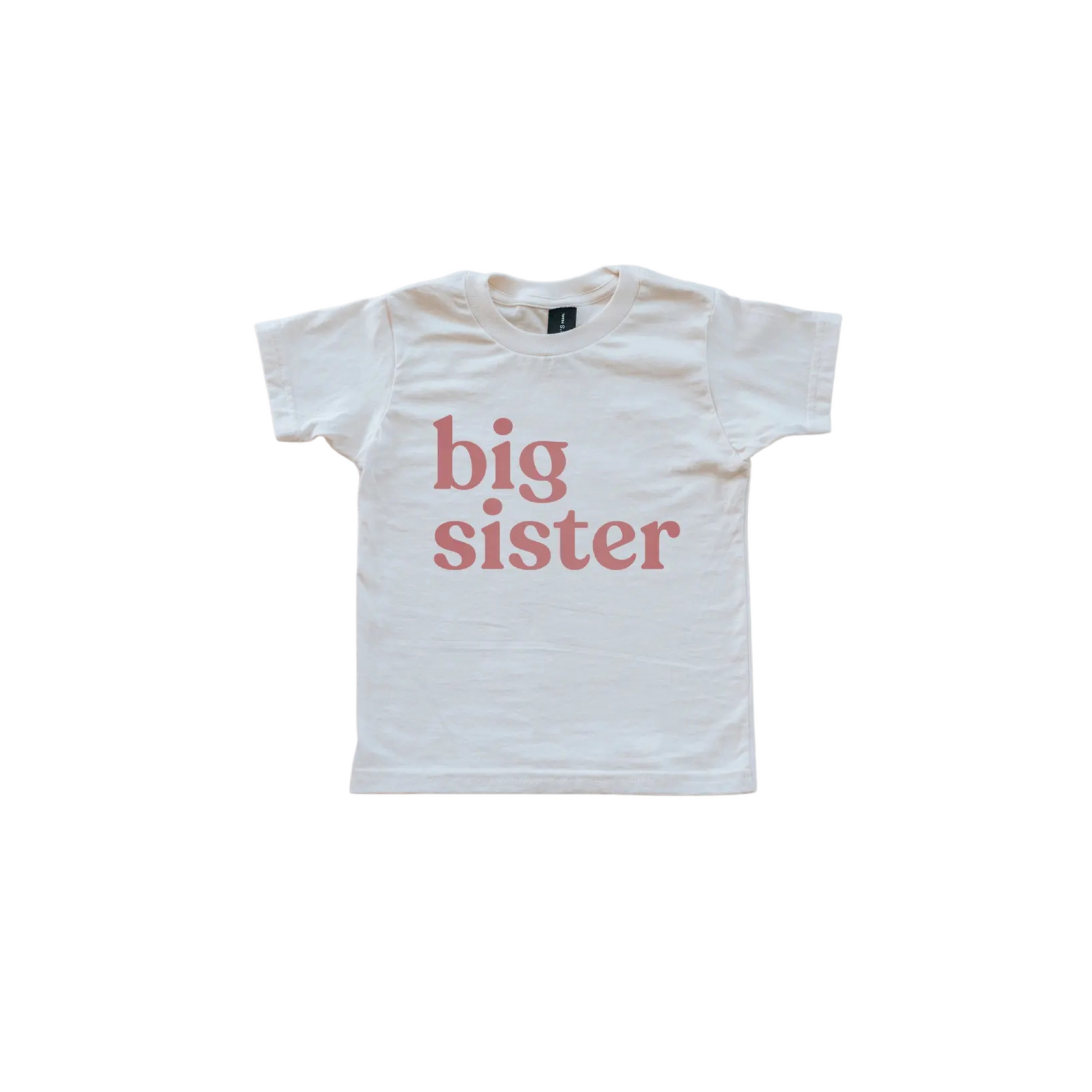 Big Sister Organic Cotton Tee Creme With Mauve Ink