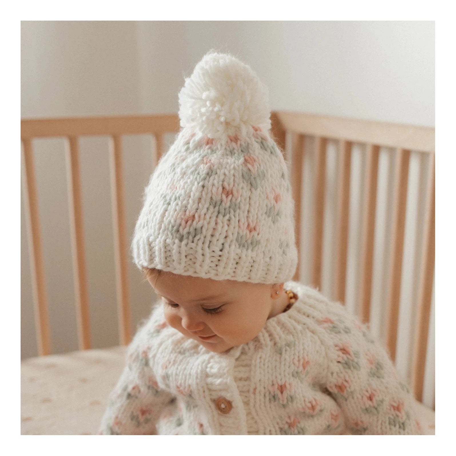 Bitty Blooms Blush Beanie Hat