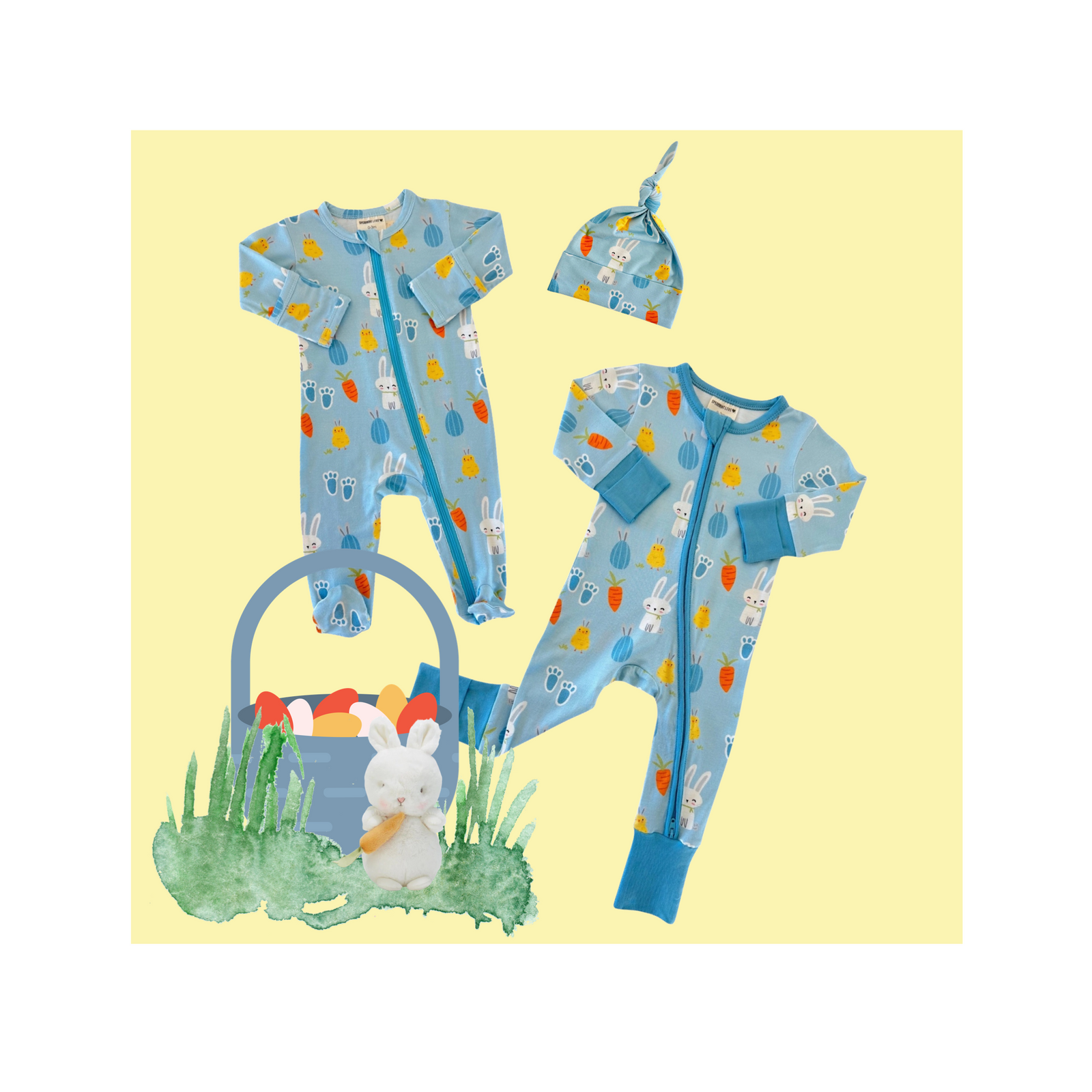 Blue Easter Bunny Beanie Hat