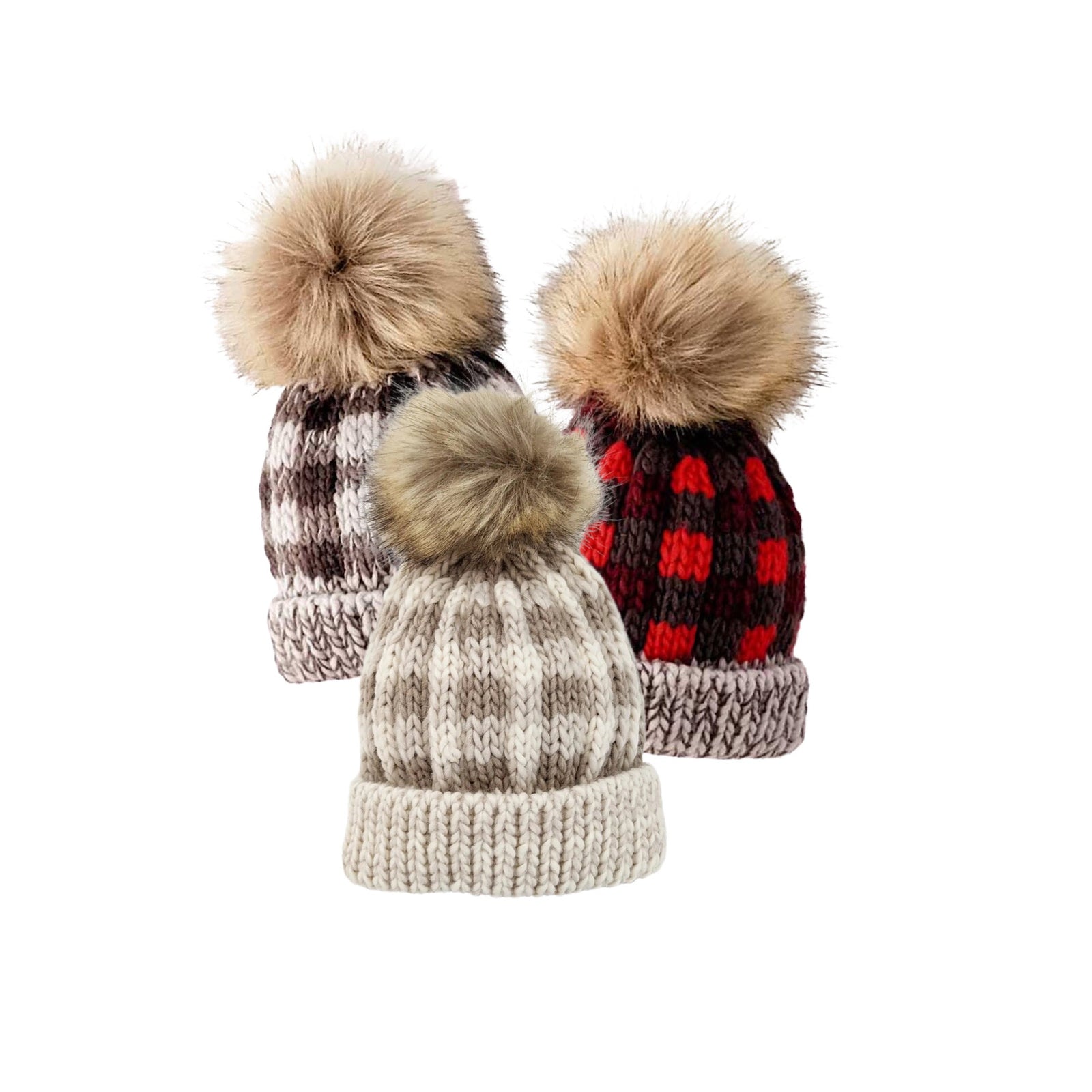 Buffalo Check Pom Beanie Hats