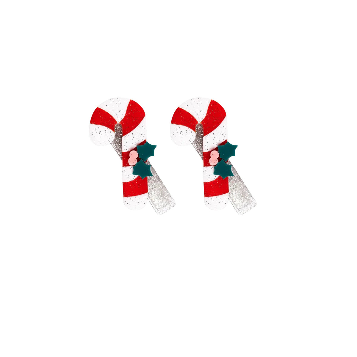 Candy Cane Aligator Hair Clips