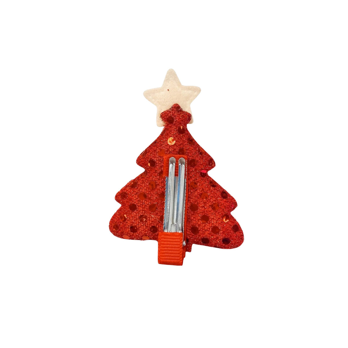 Christmas Tree with Star Glitter Hair Clip