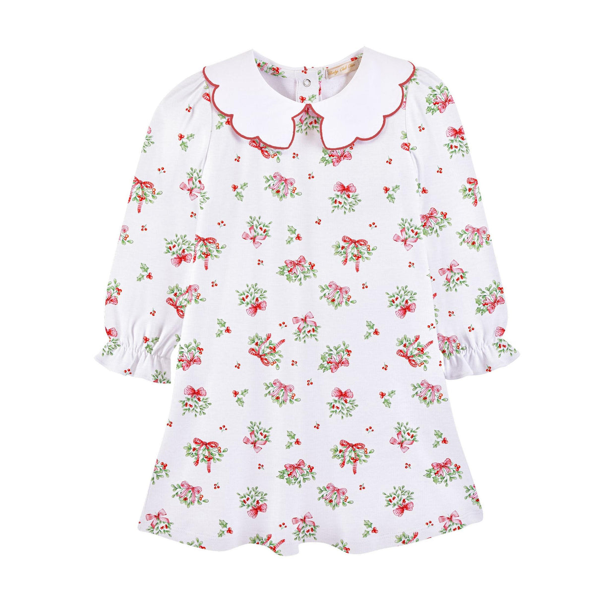 Mistletoes Kisses Dress w/Scalloped Collar