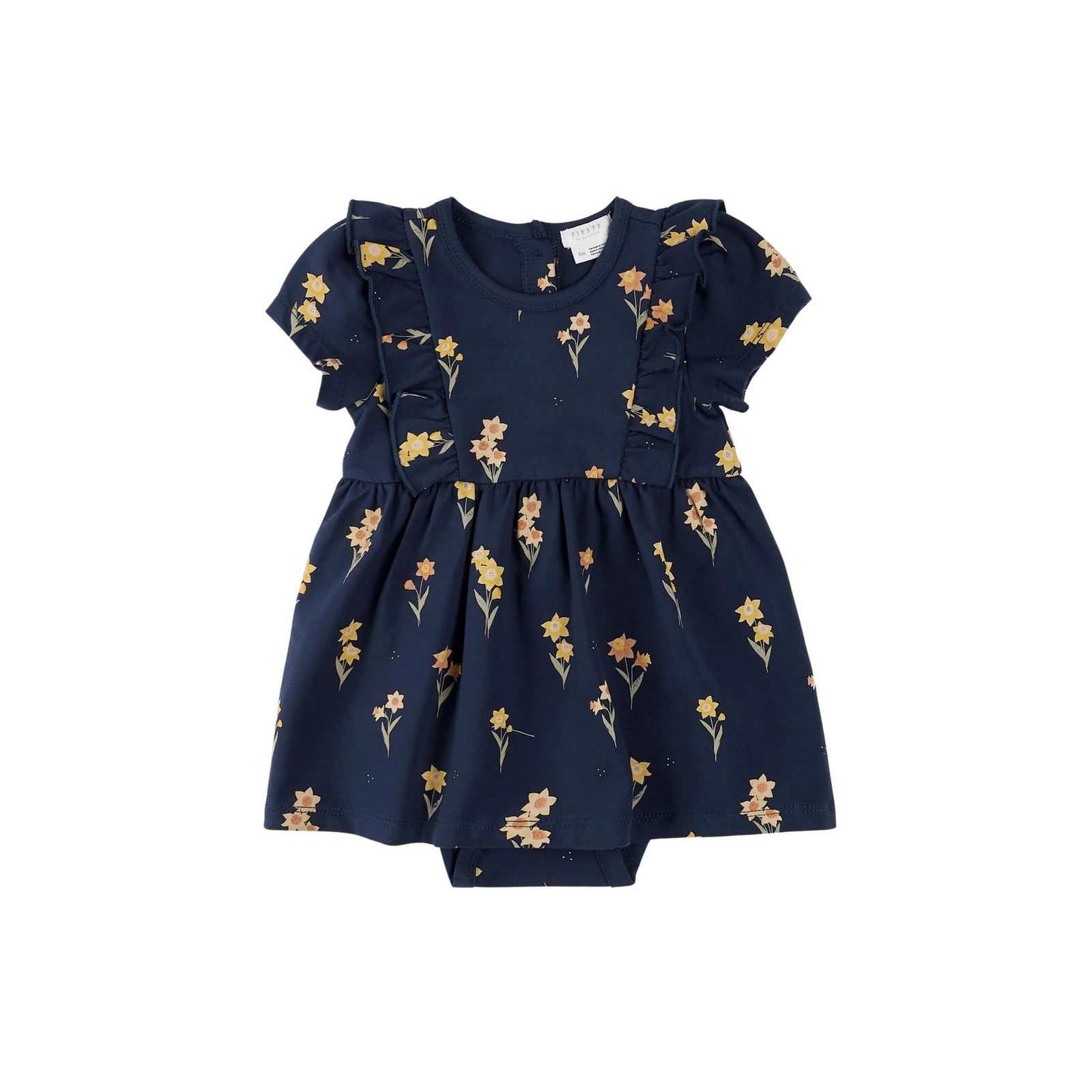 Daffodils on Navy Bodysuit Dress