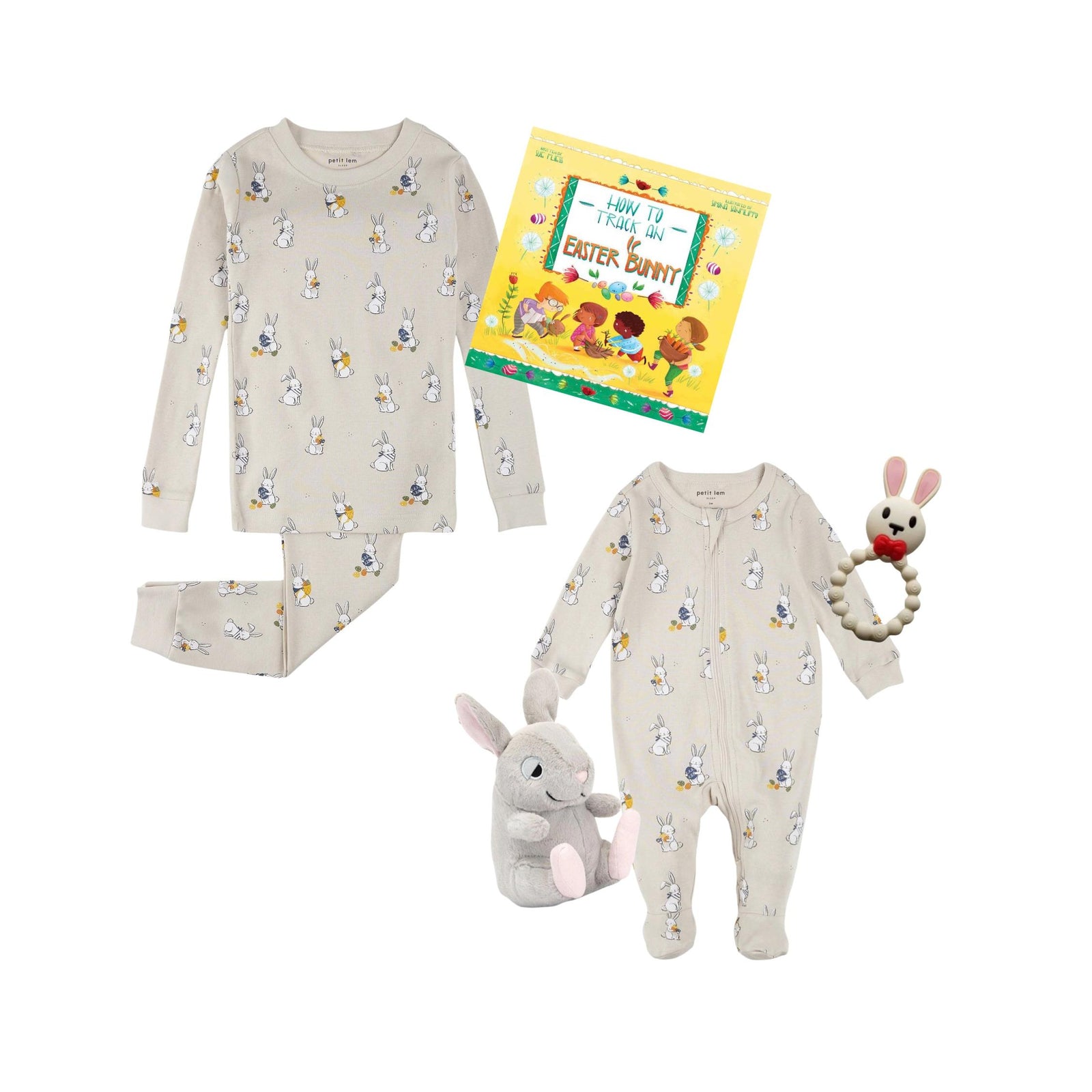 Egg Hunt Bunny Print 2-Piece Pajama Set