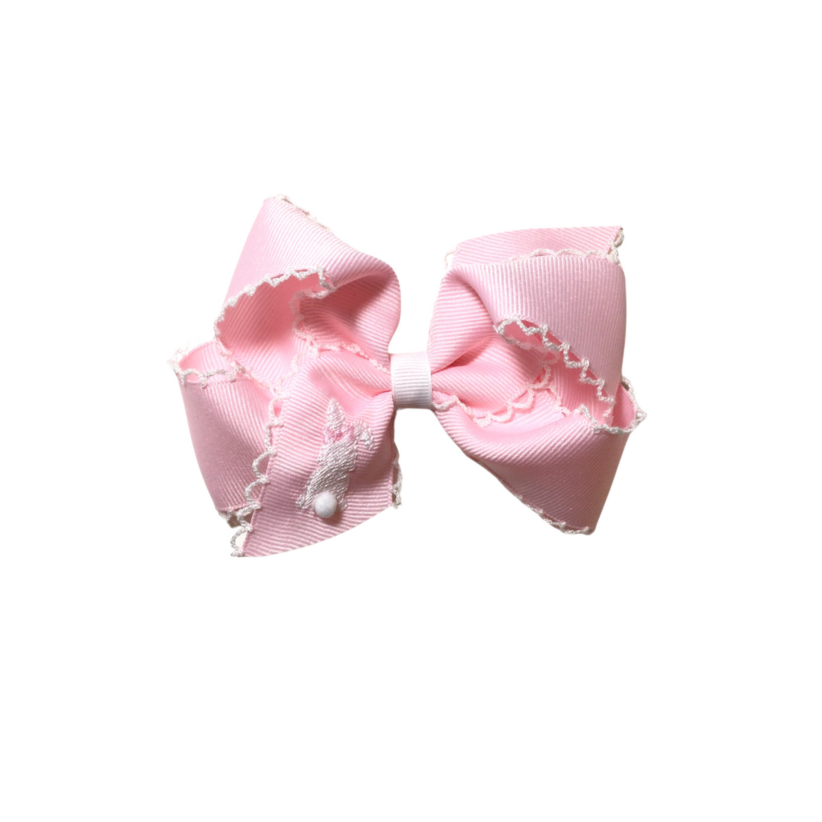 Embroidered Spring Bow Clip