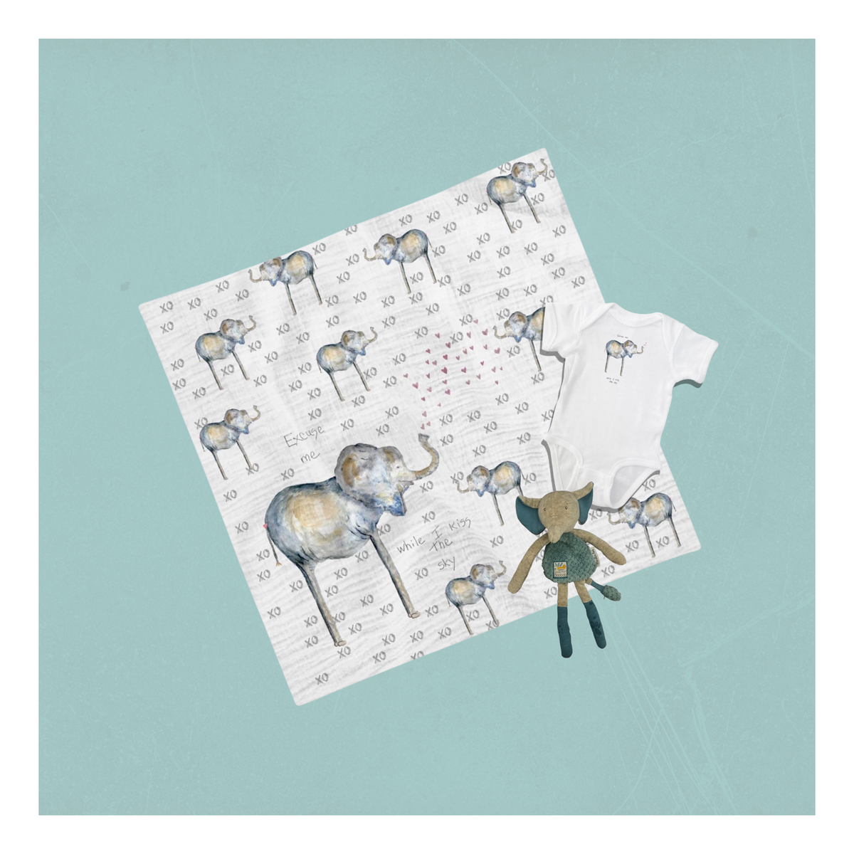 “Excuse Me While I Kiss The Sky” Elephant Swaddle