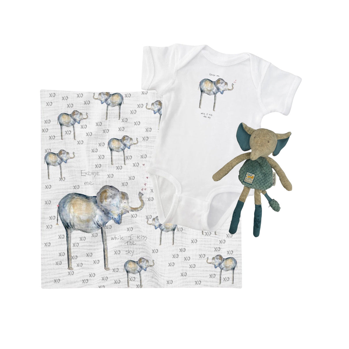 “Excuse Me While I Kiss The Sky” Elephant Swaddle