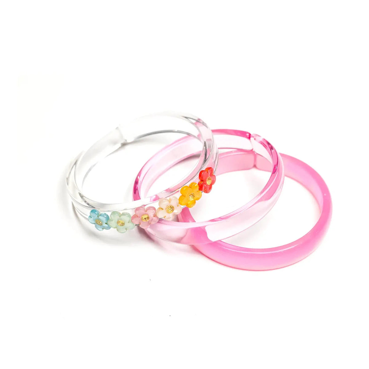 Fancy Pink Fabric Bangle 3-pc Set