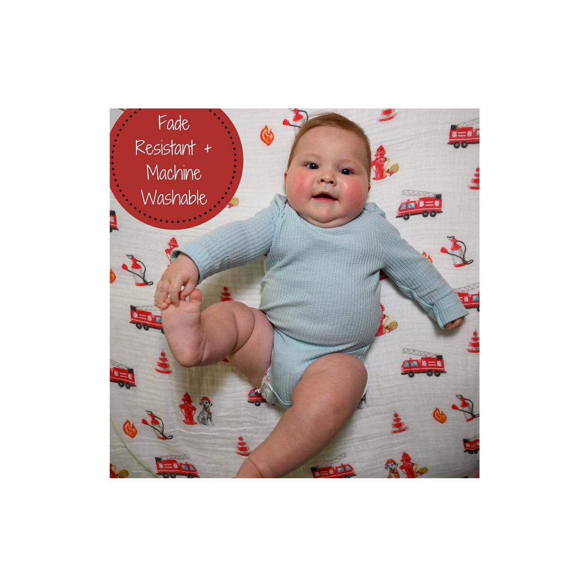Fireman Print Muslin Swaddle
