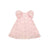 Flutter Puff Sleeve Pink Butterfly Cotton Dress