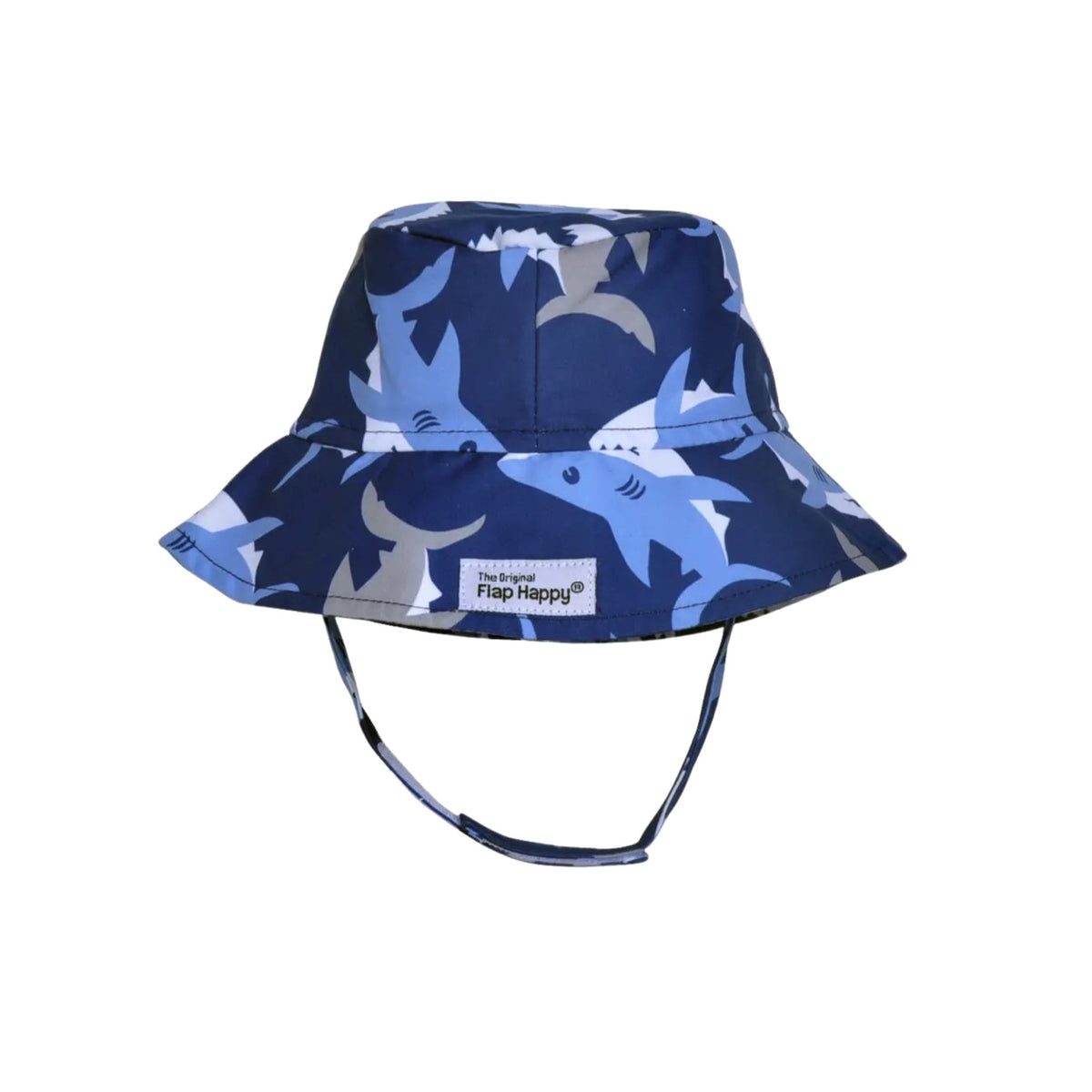 Happy Sharks Print Bucket Sun Hat
