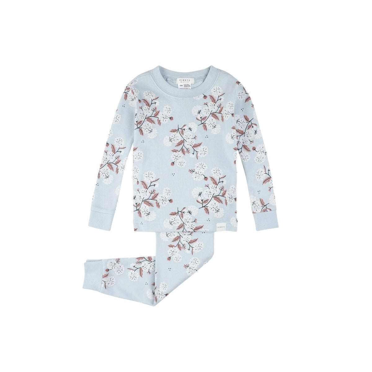 Hydrangea Print Baby Girl 2-Piece Pajama Set