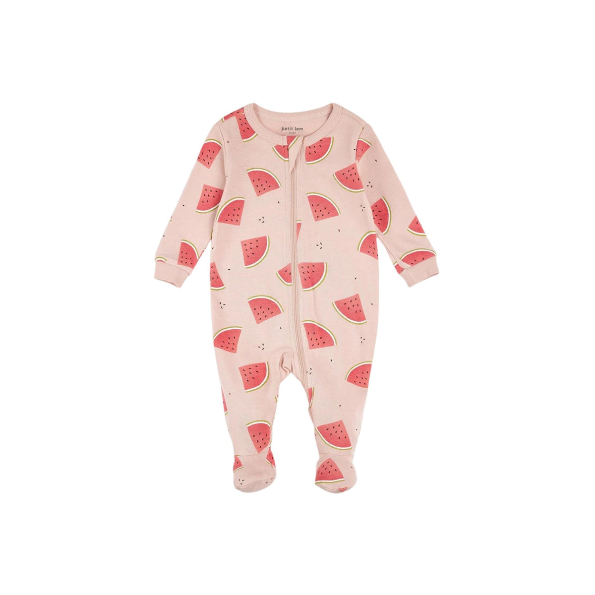 Watermelon Print Blush Footie