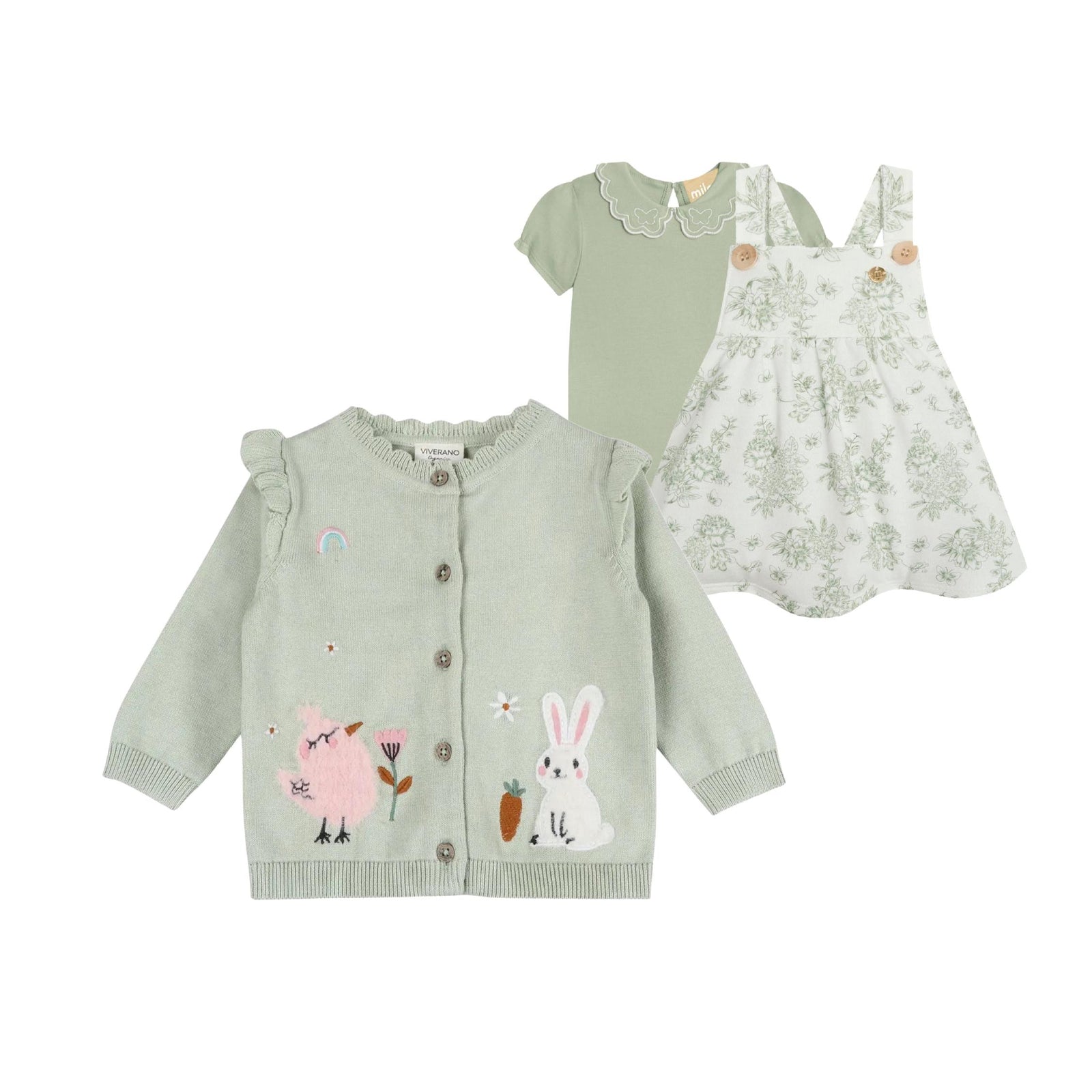 Furry Chick & Bunny Organic Cardigan