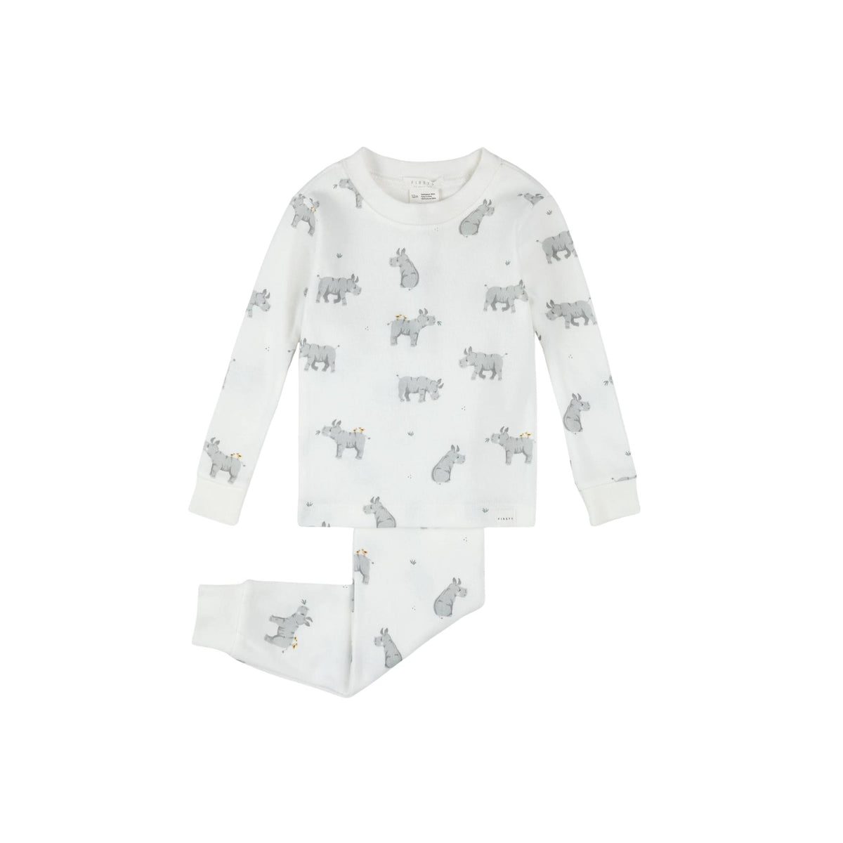 Rhino Print Long Sleeve Pajama Set