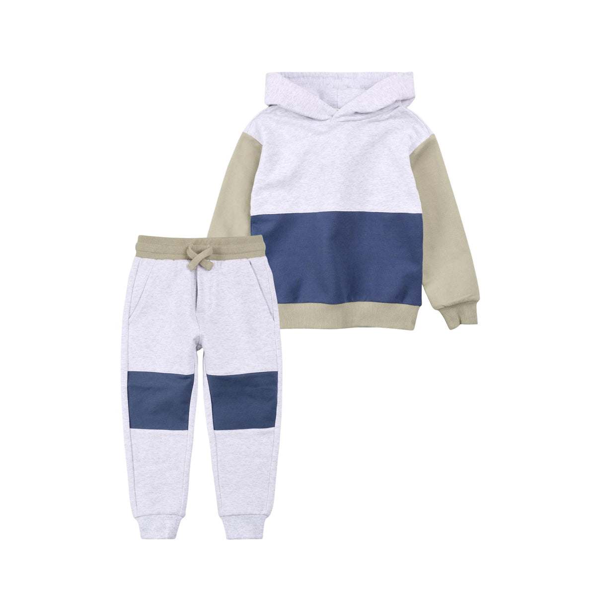 Miles Blue Patched Light Grey Joggers