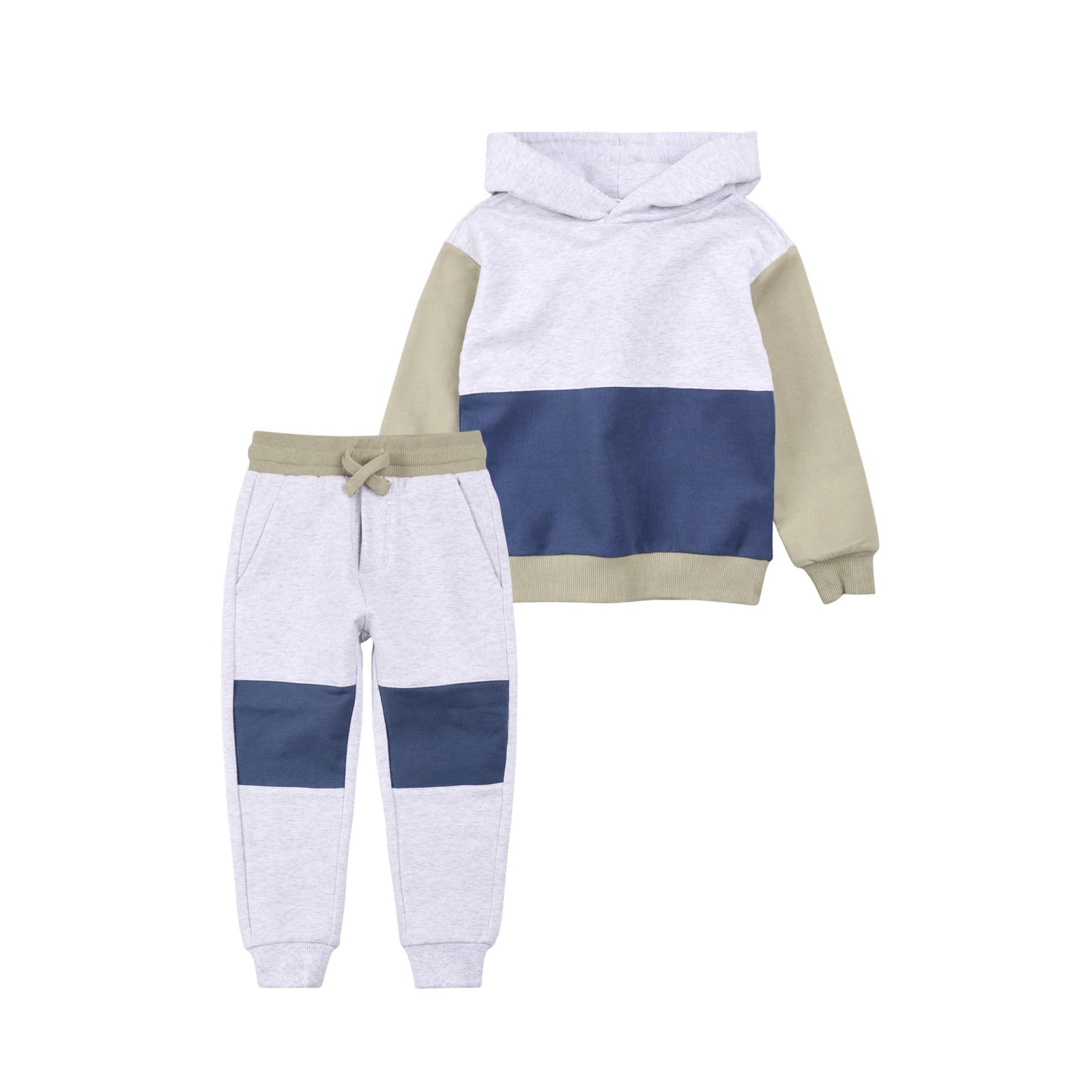 Miles Blue Patched Light Grey Joggers