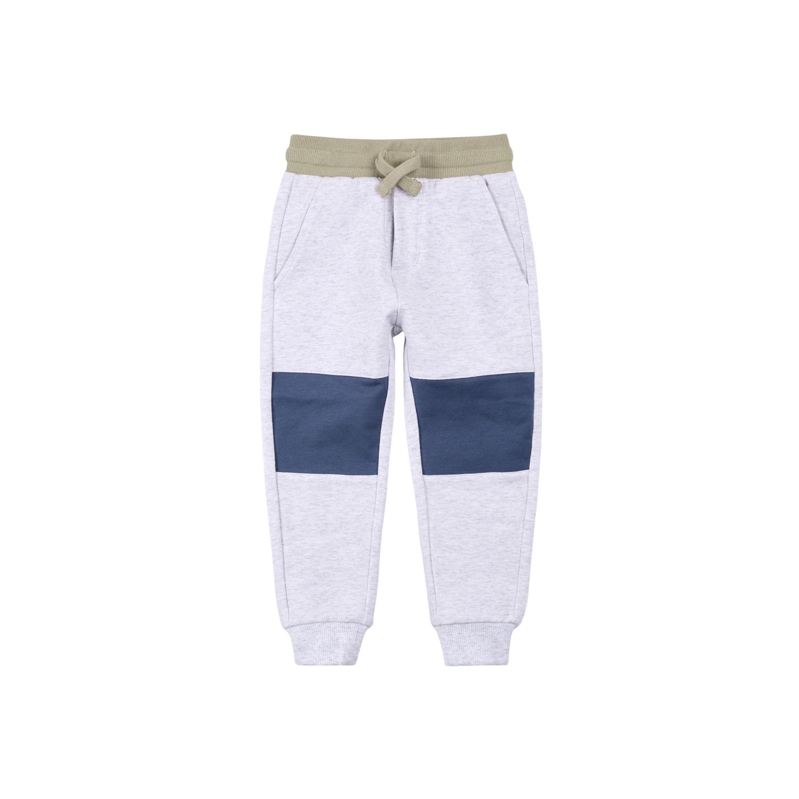 Miles Blue Patched Light Grey Joggers