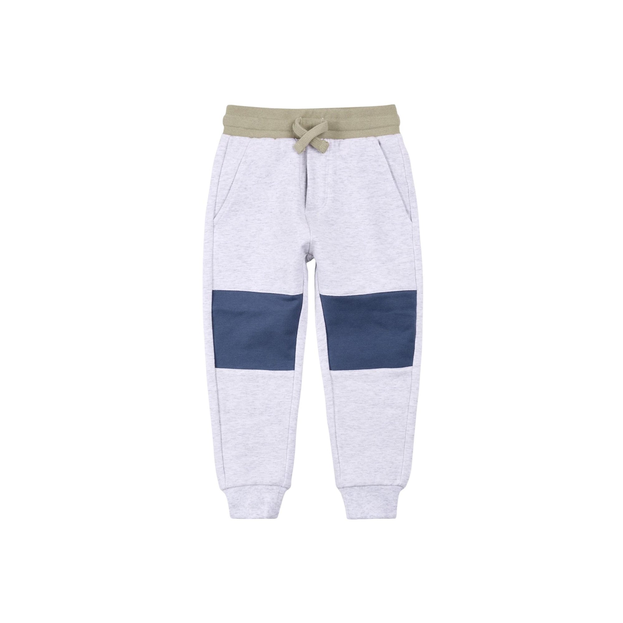 Miles Blue Patched Light Grey Joggers
