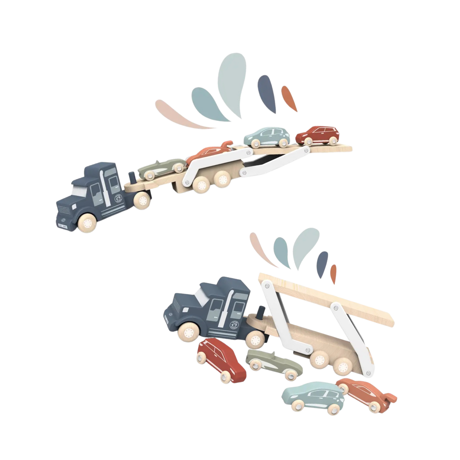 Wooden Car Transporter Truck Toy