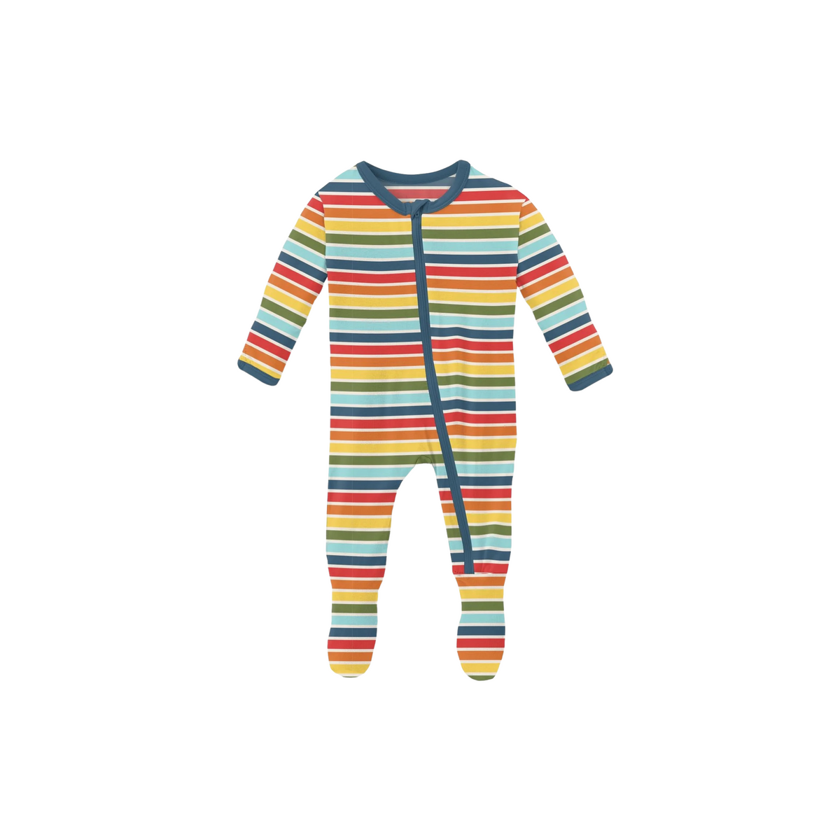 Groovy Stripe Zipper Footie